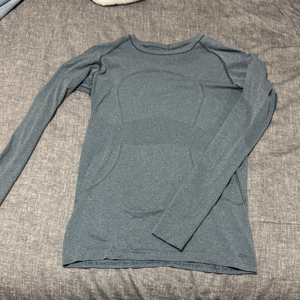 Gray Long Sleeve Athletic Top